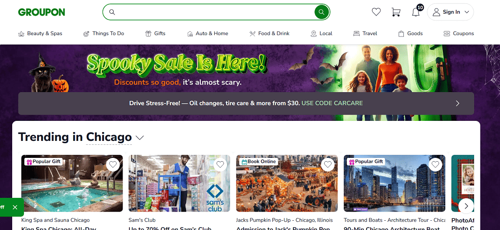Groupon Interface